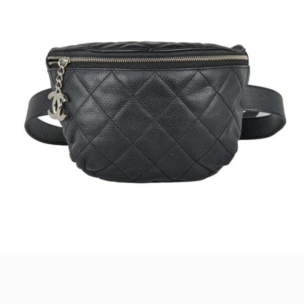 Chanel Black Quilted Leather Belt Bag